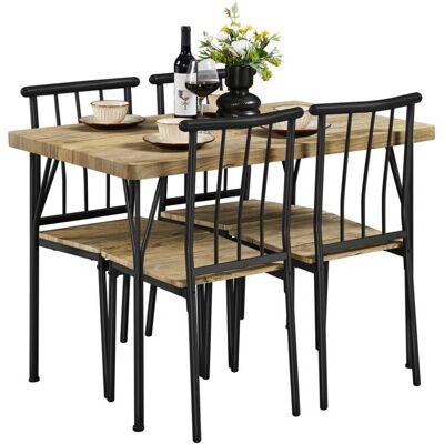 Yaheetech - DiningSet - 110x70 cm - Madera y Metal - Juego de comedor Yaheetech - DiningSet - 110x70 cm - Madera y Metal - Juego de comedor