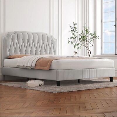 Yaheetech - CamaDobleTap Beige 140x200 - Beige - 140x200 - Bed Frame Yaheetech - CamaDobleTap Beige 140x200 - Beige - 140x200 - Bed Frame