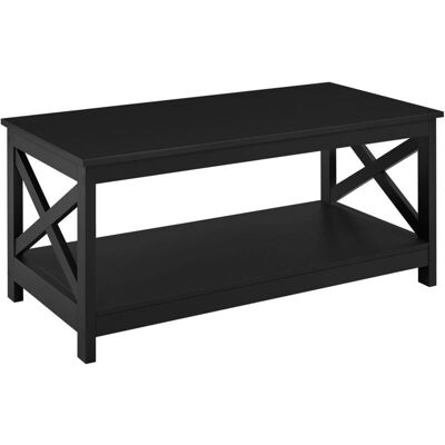 Yaheetech - Mesa de Centro de Madera 100x54.5x45cm - Negro Rectangular Vintage - Mesa de Centro Yaheetech - Mesa de Centro de Madera 100x54.5x45cm - Negro Rectangular Vintage - Mesa de Centro