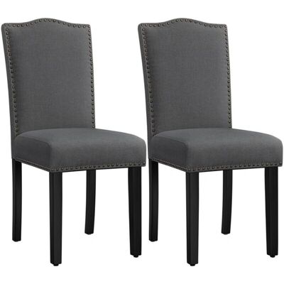 Yaheetech - 2Pcs Silla tapizada - Tela - Patas de madera - Sillas de comedor Yaheetech - 2Pcs Silla tapizada - Tela - Patas de madera - Sillas de comedor