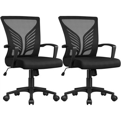 Yaheetech - Silla de Oficina con Ruedas - Soporte Lumbar - Diseño Mariposa - Office Chair Yaheetech - Silla de Oficina con Ruedas - Soporte Lumbar - Diseño Mariposa - Office Chair