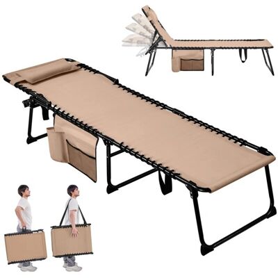 Yaheetech - Camping Bed - 5-Pos Respaldo - Polyester - Tumbona Yaheetech - Camping Bed - 5-Pos Respaldo - Polyester - Tumbona