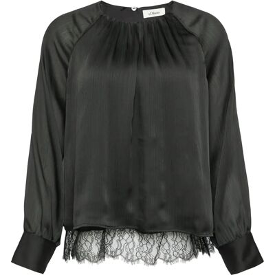 s.Oliver BLACK LABEL Modell 46 Casual Regular Fit Geraffte Rundhals-Bluse s.Oliver BLACK LABEL Modell 46 Casual Regular Fit Geraffte Rundhals-Bluse