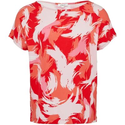 S.OLIVER Röd Casual Viskos och Elastan T-Shirt S.OLIVER Röd Casual Viskos och Elastan T-Shirt