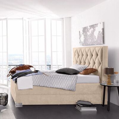 Westfalia Schlafkomfort Microvelours Beige 140x200cm - Boxspringbett Westfalia Schlafkomfort Microvelours Beige 140x200cm - Boxspringbett