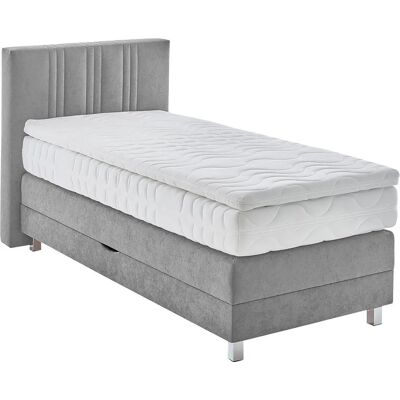 Westfalia Schlafkomfort Microvelours Boxspringbett - Grau, 90x200cm Westfalia Schlafkomfort Microvelours Boxspringbett - Grau, 90x200cm