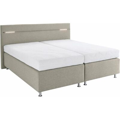 Beiges Boxspringbett mit LED-Beleuchtung - Boxspringbett Beiges Boxspringbett mit LED-Beleuchtung - Boxspringbett