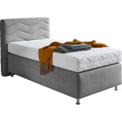 Westfalia Schlafkomfort Sigma Boxspringbett - 90x200cm, Microvelours Westfalia Schlafkomfort Sigma Boxspringbett - 90x200cm, Microvelours