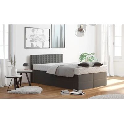 WESTFALIA SCHLAFKOMFORT Samt-Boxspringbett - 140x200cm - H2 - Grau WESTFALIA SCHLAFKOMFORT Samt-Boxspringbett - 140x200cm - H2 - Grau