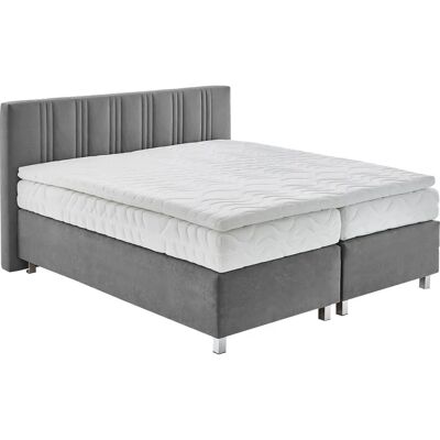 Westfalia Microvelours Boxspringbett - 180x200cm, Grau - Schlafkomfort Westfalia Microvelours Boxspringbett - 180x200cm, Grau - Schlafkomfort