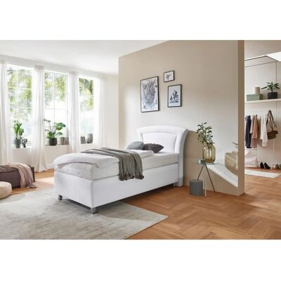 Westfalia Schlafkomfort Boxspringbett - Mikrovelours Weiß - 100x200cm Westfalia Schlafkomfort Boxspringbett - Mikrovelours Weiß - 100x200cm