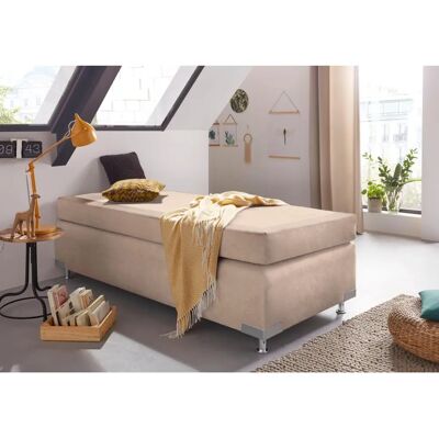 Westfalia Holland Beige Boxspringbett - Komplett, Microvelours, 100x200cm Westfalia Holland Beige Boxspringbett - Komplett, Microvelours, 100x200cm