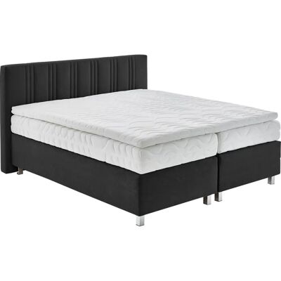 Westfalia Schlafkomfort Boxspringbett - 180x200cm, Schwarz, Microvelours, Topper Westfalia Schlafkomfort Boxspringbett - 180x200cm, Schwarz, Microvelours, Topper