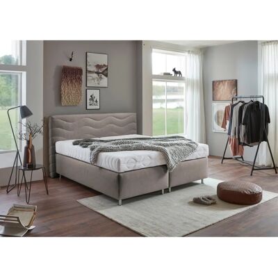 Westfalia Sigma Boxspringbett - 200x200cm, Beige, Microvelours/Feinstruktur Westfalia Sigma Boxspringbett - 200x200cm, Beige, Microvelours/Feinstruktur