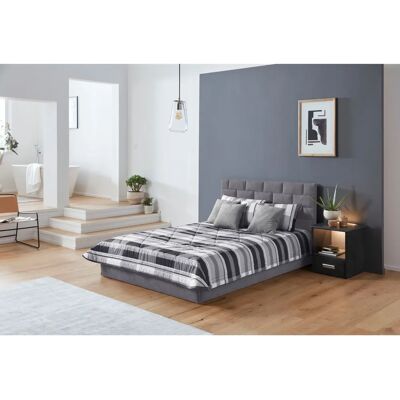 Westfalia Microvelours Bett mit Stauraum - Bett, Anthrazit, 140x200cm Westfalia Microvelours Bett mit Stauraum - Bett, Anthrazit, 140x200cm