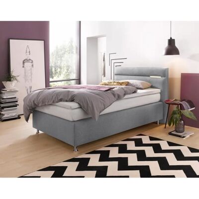 Westfalia Schlafkomfort Graues Boxspringbett mit LED - Bett Westfalia Schlafkomfort Graues Boxspringbett mit LED - Bett