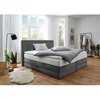 Boxspringbett Westfalia Komplett mit Stauraum - Microvelours, 180x200cm Boxspringbett Westfalia Komplett mit Stauraum - Microvelours, 180x200cm