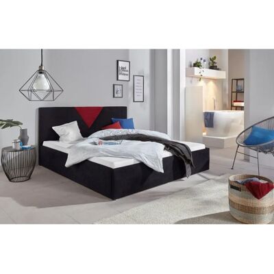 Westfalia Schlafkomfort Malibu Bett - Mikrofaser, 200x200cm, Schwarz/Rot Westfalia Schlafkomfort Malibu Bett - Mikrofaser, 200x200cm, Schwarz/Rot