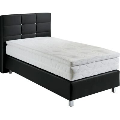 WESTFALIA Boxspringbett - Kunstleder, Topper, Schwarz WESTFALIA Boxspringbett - Kunstleder, Topper, Schwarz