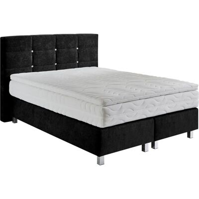 Westfalia Schlafkomfort Microvelours Schwarz Boxspringbett - Bett Westfalia Schlafkomfort Microvelours Schwarz Boxspringbett - Bett