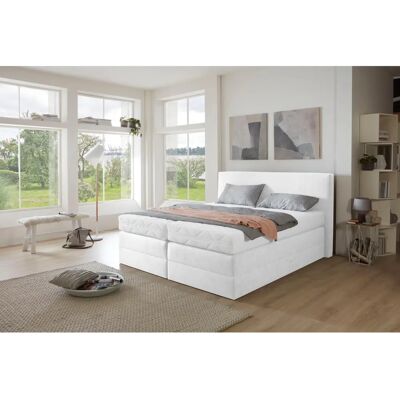 Westfalia Schlafkomfort Boxspringbett - 180x200cm, Weiß, Microvelours Westfalia Schlafkomfort Boxspringbett - 180x200cm, Weiß, Microvelours