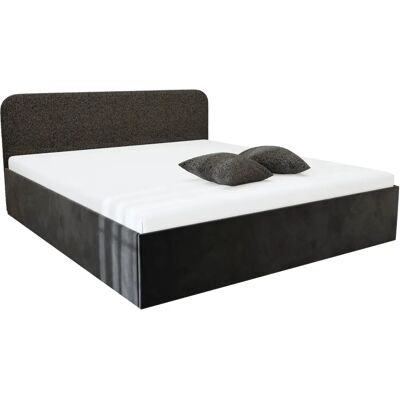 Westfalia Schlafkomfort Shawn - Schwarzes Microvelours Polsterbett mit Stauraum Westfalia Schlafkomfort Shawn - Schwarzes Microvelours Polsterbett mit Stauraum