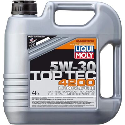 Aceite de motor Liqui Moly Top Tec 4200 5W-30 - Cumple estándares VW, BMW, Porsche Aceite de motor Liqui Moly Top Tec 4200 5W-30 - Cumple estándares VW, BMW, Porsche