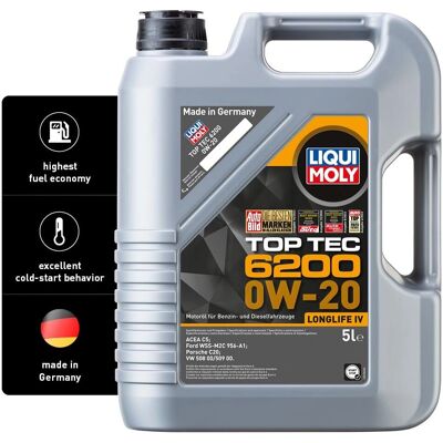 Λάδι Κινητήρα Liqui Moly Top Tec 6200 0W-20 - Συμβατό με VW & Audi Λάδι Κινητήρα Liqui Moly Top Tec 6200 0W-20 - Συμβατό με VW & Audi