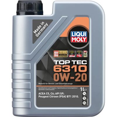 Λάδι κινητήρα Liqui Moly Top Tec 6310 0W-20 - Premium, Κατάλληλο για κινητήρες PSA Λάδι κινητήρα Liqui Moly Top Tec 6310 0W-20 - Premium, Κατάλληλο για κινητήρες PSA