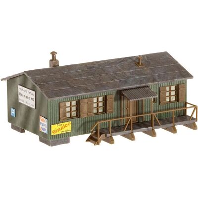 Faller Edifício de Ferrovia em Miniatura - Baraca - Baraca de madeira com passarela Faller Edifício de Ferrovia em Miniatura - Baraca - Baraca de madeira com passarela