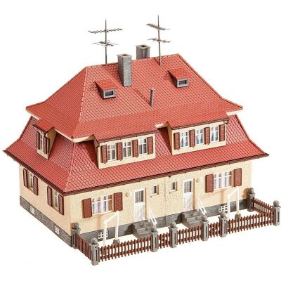 Faller HO Scale Model - Town and Countryside - Double House with Attic Windows Faller HO Scale Model - Town and Countryside - Double House with Attic Windows