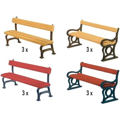 Faller F180443 - 12 bancs de parc - Bâtiment pour trains miniatures Faller F180443 - 12 bancs de parc - Bâtiment pour trains miniatures