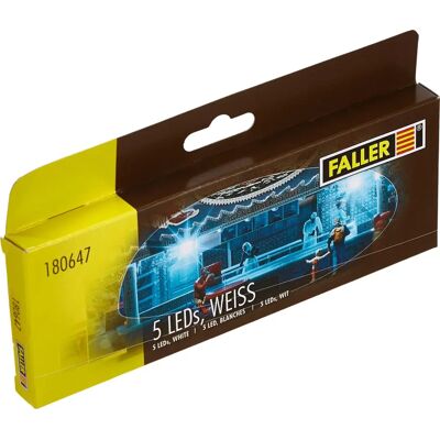 Faller 5 LEDs, white - Modellbahnzubehör Faller 5 LEDs, white - Modellbahnzubehör