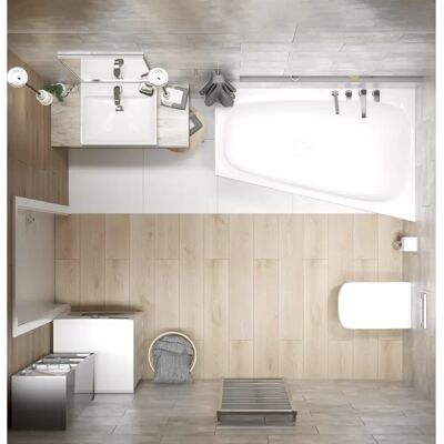 Hoesch Weiße iSensi Monolith Trapezbadewanne - Bad Produkt Hoesch Weiße iSensi Monolith Trapezbadewanne - Bad Produkt