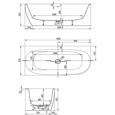Hoesch Hoesch iSensi Eckbadewanne Monoblock 180x80 cm Hoesch Hoesch iSensi Eckbadewanne Monoblock 180x80 cm
