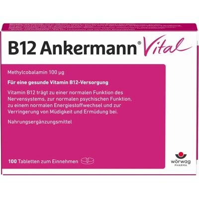 Wörwag Pharma - B12 Ankermann Vital - 100 Tabletten - Vitamin B12 - tablet Wörwag Pharma - B12 Ankermann Vital - 100 Tabletten - Vitamin B12 - tablet