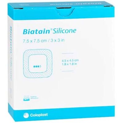 Coloplast - BIATAIN Silicone Schaumverband 7,5x7,5 cm - Wundverband Coloplast - BIATAIN Silicone Schaumverband 7,5x7,5 cm - Wundverband