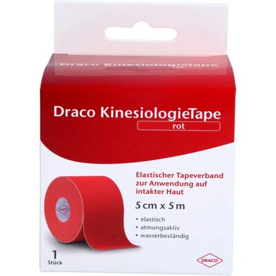 Draco - Kinesio Tape 5x5 - Rot - 5 cm x 5 m - Kinesio Tape Draco - Kinesio Tape 5x5 - Rot - 5 cm x 5 m - Kinesio Tape