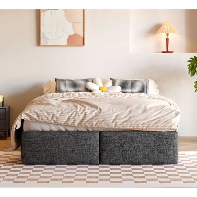 HAUSS SPOLE - Cama tapizada 140x200 cm - gris HAUSS SPOLE - Cama tapizada 140x200 cm - gris