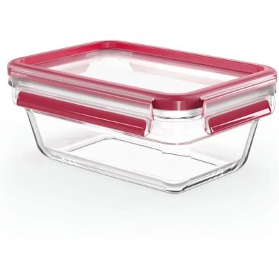 Tefal MasterSeal N10408 Rechteckige Lebensmittelbox - 0,85 l, Rot Tefal MasterSeal N10408 Rechteckige Lebensmittelbox - 0,85 l, Rot