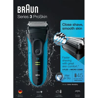 Braun Series 3 ProSkin 3045s - Rasoir électrique - Publicité Braun Series 3 ProSkin 3045s - Rasoir électrique - Publicité