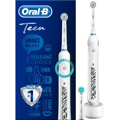 Brosse à dents électrique Oral-B Teen Blanche - Électrique, Adolescent, Pression, Bluetooth - Publicité Brosse à dents électrique Oral-B Teen Blanche - Électrique, Adolescent, Pression, Bluetooth - Publicité