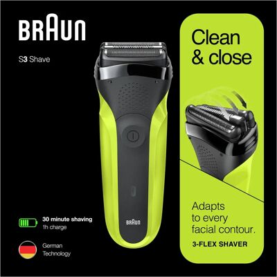 Braun Series 3 81702940 Miesten partakone - Sähköinen, Ladattava, Musta & Vihreä Braun Series 3 81702940 Miesten partakone - Sähköinen, Ladattava, Musta & Vihreä