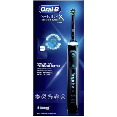 Brosse à dents électrique Oral-B Genius X - Noir - Modes vibration et sensible Brosse à dents électrique Oral-B Genius X - Noir - Modes vibration et sensible