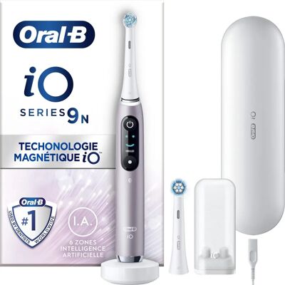 Brosse à dents électrique Oral-B iO9S Quartz Rose - 7 Modes, Étui de voyage Brosse à dents électrique Oral-B iO9S Quartz Rose - 7 Modes, Étui de voyage
