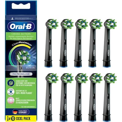 Têtes de brosse électrique Oral-B CrossAction - 10 pièces - Noir Têtes de brosse électrique Oral-B CrossAction - 10 pièces - Noir