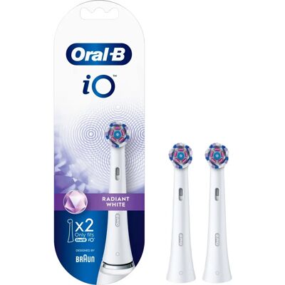 Têtes de brosse à dents Oral-B iO Radiant White - 2 pièces - Publicité Têtes de brosse à dents Oral-B iO Radiant White - 2 pièces - Publicité