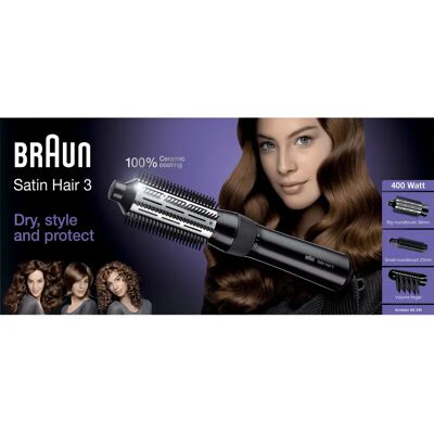Sèche-cheveux et brosse chauffante Braun Satin Hair 3 AS 330 - Outils de coiffure Sèche-cheveux et brosse chauffante Braun Satin Hair 3 AS 330 - Outils de coiffure