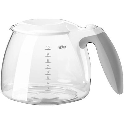 Braun KFK500 Glas Kaffekanne - 10 Tassen - Weiß - Kaffekanne Braun KFK500 Glas Kaffekanne - 10 Tassen - Weiß - Kaffekanne