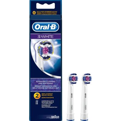 Tête de Brosse Électrique Oral-B 3D White - Tête de Rechange - Publicité Tête de Brosse Électrique Oral-B 3D White - Tête de Rechange - Publicité